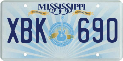 MS license plate XBK690