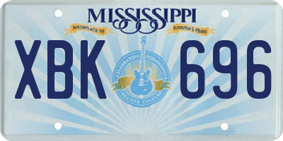 MS license plate XBK696