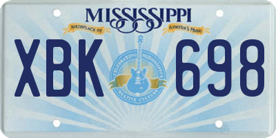 MS license plate XBK698