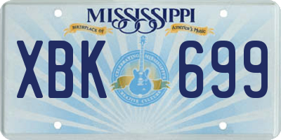 MS license plate XBK699