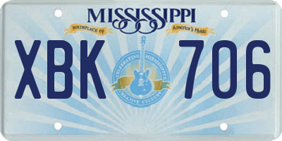 MS license plate XBK706