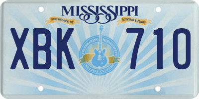 MS license plate XBK710