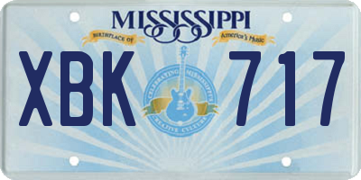 MS license plate XBK717