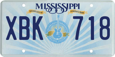MS license plate XBK718