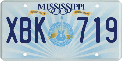MS license plate XBK719