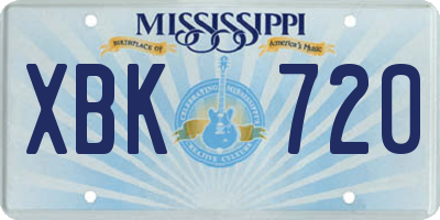 MS license plate XBK720