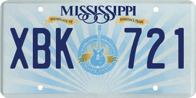 MS license plate XBK721