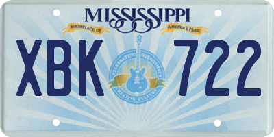 MS license plate XBK722