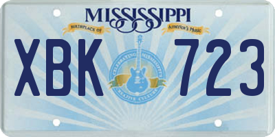 MS license plate XBK723