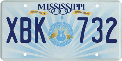 MS license plate XBK732