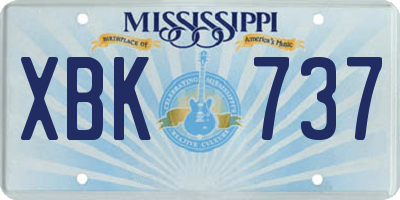 MS license plate XBK737
