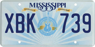 MS license plate XBK739