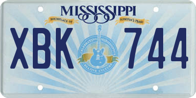 MS license plate XBK744
