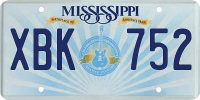 MS license plate XBK752