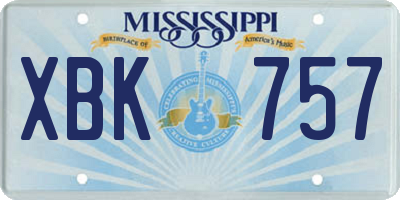 MS license plate XBK757