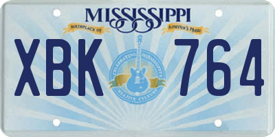 MS license plate XBK764