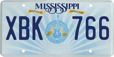 MS license plate XBK766