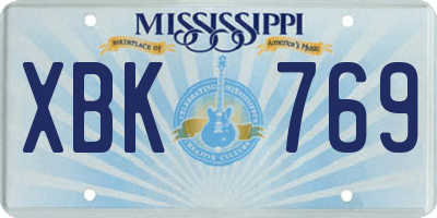 MS license plate XBK769