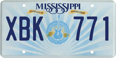 MS license plate XBK771