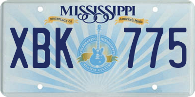 MS license plate XBK775