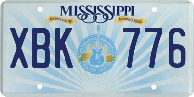 MS license plate XBK776