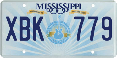 MS license plate XBK779