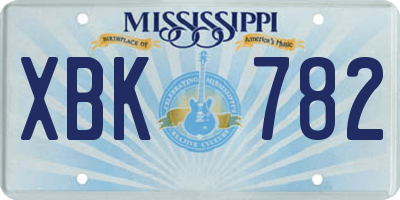 MS license plate XBK782