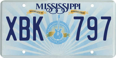 MS license plate XBK797