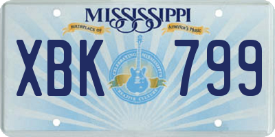 MS license plate XBK799
