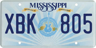 MS license plate XBK805