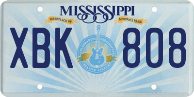 MS license plate XBK808