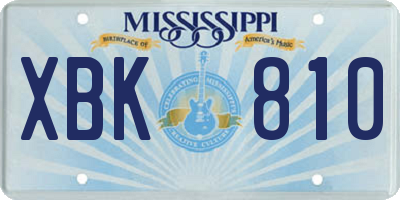 MS license plate XBK810