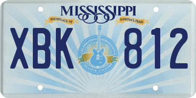 MS license plate XBK812