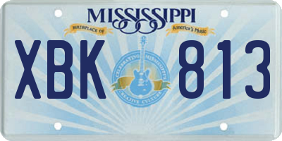 MS license plate XBK813
