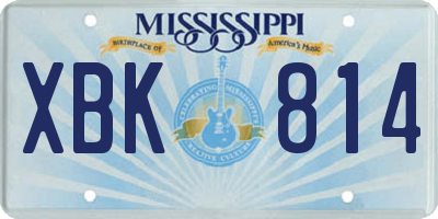 MS license plate XBK814