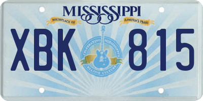 MS license plate XBK815