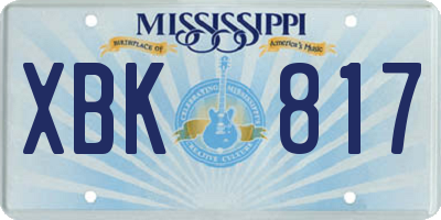 MS license plate XBK817