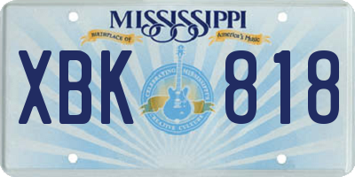 MS license plate XBK818