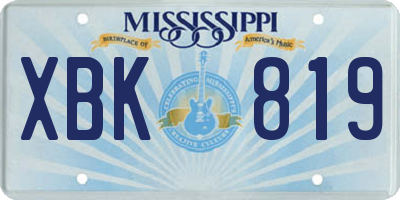 MS license plate XBK819