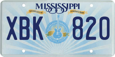 MS license plate XBK820