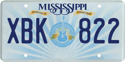MS license plate XBK822
