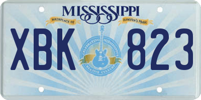 MS license plate XBK823