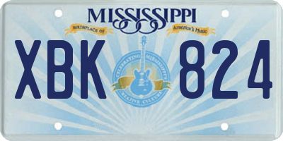MS license plate XBK824