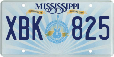MS license plate XBK825