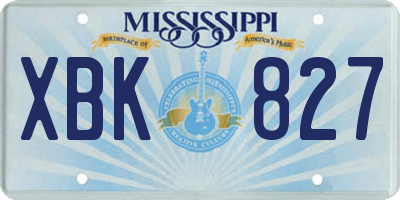 MS license plate XBK827
