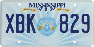 MS license plate XBK829