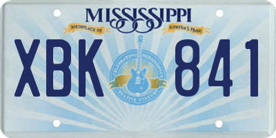 MS license plate XBK841