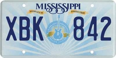 MS license plate XBK842