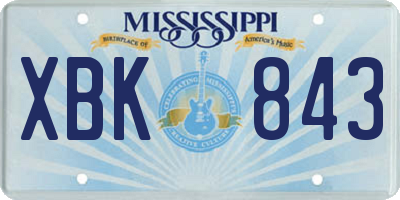 MS license plate XBK843