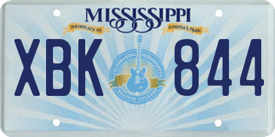 MS license plate XBK844